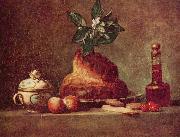 jean-Baptiste-Simeon Chardin Stilleben mit Brioche oil painting